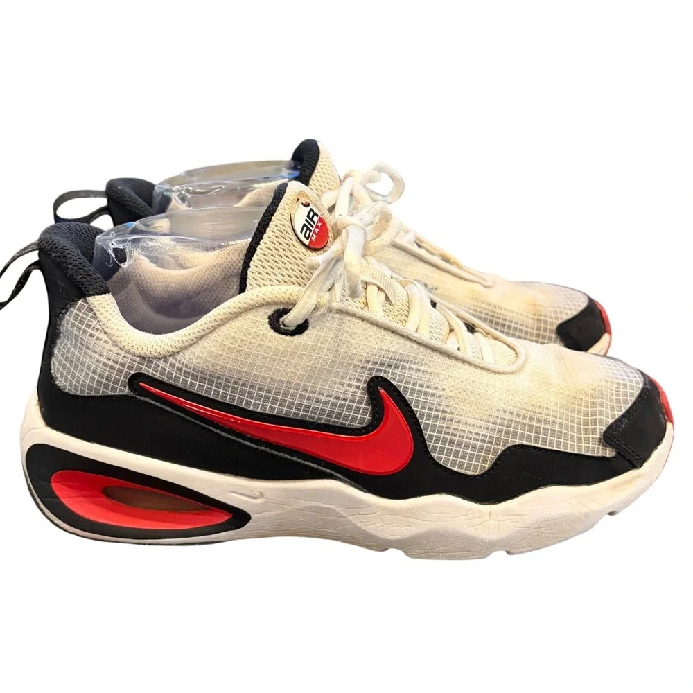 Nike Air Max Bolt Youth Size 5Y White Black Red Sneakers FN4446-100